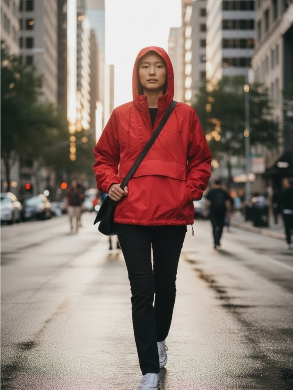 Sweaty Betty Red‎ Hooded Windbreaker Pullover Jacket Size 6